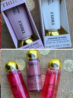 NEW TRULY LIP OIL AND GLOSS BUNDLE- NEW & SEALED - 5 piece set!